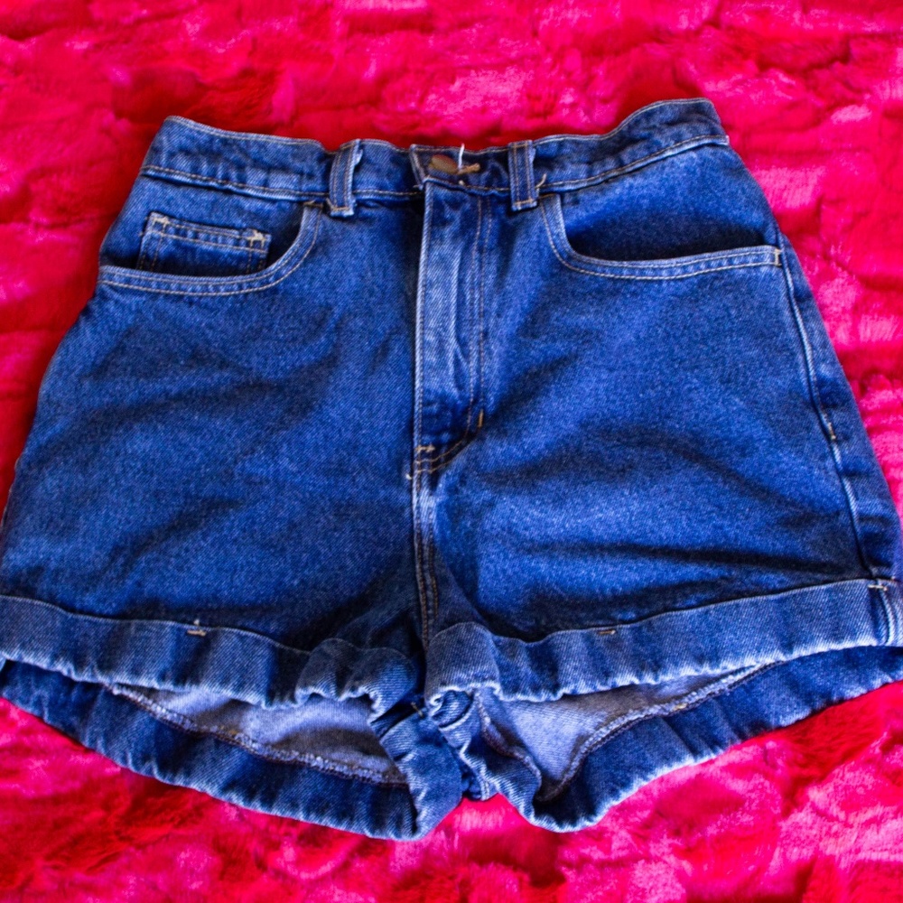High waisted denim shorts